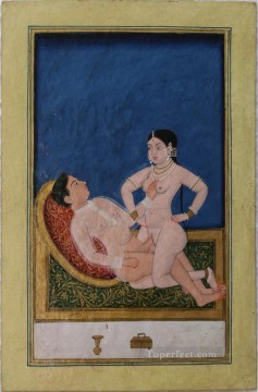 禁断とセクシー Painting - カルパ スートラやコーカ シャストラの写本のセクシーなアーサナ